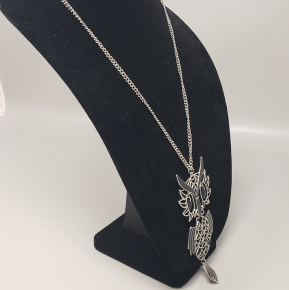 23.5" Vintage Silver-Tone Owl Necklace - Picture 3 of 11